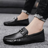 Leather Loafers Men's Casual Shoes Moccasins Slip on Flats Boat Driving Hombre MartLion   
