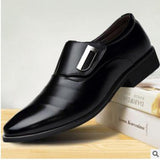 Oxford Shoes Men's Dress Formal Pointed Toe Wedding Dress Designer Loafers Mart Lion 2001-Black 38 