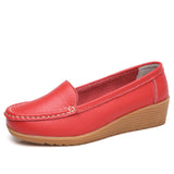 Summer Soft Single Lazy Shoes Women's Round Toe Flats Ladies Casual Loafers Mart Lion red 35 
