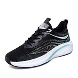 Women's Sports Shoes High Elastic Popcorn Soft Sole Breathable Running Student Tennis Player Elegant Casual Hiking Mart Lion Black 35 