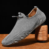 Men's Casual Shoes Leather Loafers Flat Soft Light Octopus Peas Driving Mart Lion Gray 38 