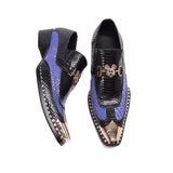 Men's Dress Show Shoes Lace-up Metal Pointed Toe Casual Leather Wedding MartLion   