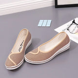 Canvas nurse shoes Solid Women Platform Casual Flat Bottom MartLion brown 3 34 insole 22.0cm 