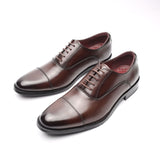 Men's Split Leather Shoes Rubber Sole Office Dress Lether Genuine Wedding Party Mart Lion Dark brown 38 