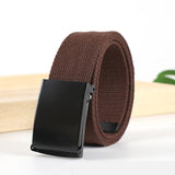 Military Men's Belt Army Belts Adjustable Belt Outdoor Travel Tactical Waist Belt with Plastic Buckle for Pants 120cm MartLion S4-Coffee 116cm 120cm 