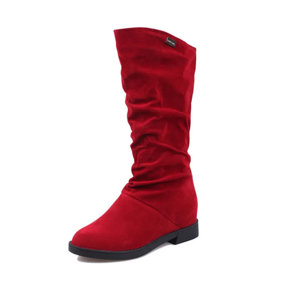 Snow Boots Women Winter Shoes Casual High Black Red Soft Footwear MartLion Red 8 