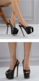 Liyke Black High Heels 16CM Women Shoes Cozy Patent Leather Peep Toe Platform Pmups Escarpins Femmes Talons Mart Lion   