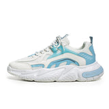 Platform Sneakers Men's Street Hip Hop Casual Sneakers Summer Breathable Mesh Jogging Shoes Zapatos Hombre Mart Lion White Blue Bk2053 40 