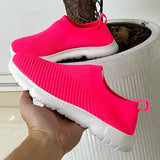 Women Shoes Knitting Sock Sneakers Women Summer Slip On Flat Shoes Women Loafers Flats Walking Shoes MartLion