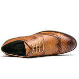 Brogue Men's Dress Shoes Elegant Microfiber Leather Formal Oxfords Mart Lion   