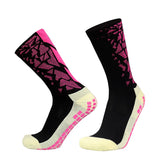 Silicone Anti Slip Football Socks Takraw Men Women Sport Basketball Grip Soccer Socks MartLion balck pink  