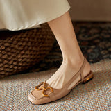 French Vintage Women Sandals Summer Elegant Low Heel Shoes Lazy Casual Muller MartLion a3 apricot 2.5cm 42 