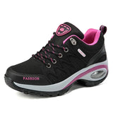 Women Sports Shoes Platform Sneakers Outdoor Hiking  Non-Slip Casual Low Top Running Footwear MartLion black 35 