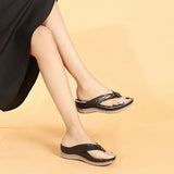 Summer Shoes Women Sandals Flip Flops Soft Thick Sole Holiday Non-slip Black White MartLion   