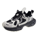 Design Woman Chunky Sneakers Autumn Platform Mesh Casual Shoes Dad Sport Black Vulcanized Mart Lion Black 35 