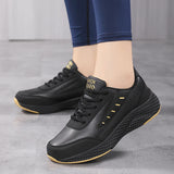 Women Leather Sneakers Low Top Running Shoes Casual Sports Shoes  Color  Shoes Walking Shoes MartLion   