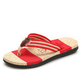 Summer Men's Flip Flops Skid-proof Shoes Soft Women Slippers Couple Slippers Sandals Mart Lion Red 36 