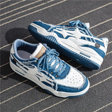 Men's Casual Sneakers Stylish Denim Skateboard Flats Shoes Tennis Sport Running Basketball Non-slip Walking Trainers Mart Lion   