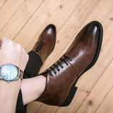 Microfiber Leather Chelsea Boots Men's Dress Autumn Ankle Formal Footwear Mart Lion   