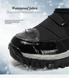 Unisex Snow Boots Warm Push Mid-Calf Waterproof Non-slip Winter Thick Leather Platform Warm Shoes MartLion   