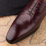 Men's Handmade Dress Shoes Cow Leather Oxford Daily Wear Printing Stylish Luxury Casual Office MartLion   
