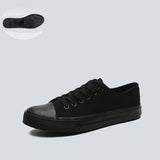 Summer Men's Flats Shoes All Black White Red Casual Canvas Sneakers Lace-Up High Top MartLion   