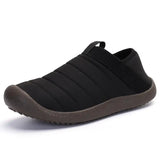 Waterproof Shoes Warm Fur Men's Slippers Winter Home Cotton Plush Bedroom Slides Non-slip Indoor Sandals MartLion black 36 