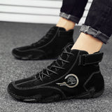 Winter Men's Boots Suede Leather With Fur Ankle Boots Leisure Keep Warm Western Casual Sneakers MartLion   