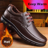 Men's Genuine Leather Handmade Shoes Soft Anti-slip Rubber Office Loafers Casual Leather Soft Mart Lion   