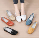 Women Flats Genuine Leather Shoes Platform Casual Soft Loafers Shallow Slip On Nurse Ladies MartLion   