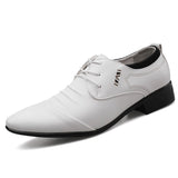 Oxford Shoes Men's Dress Formal Pointed Toe Wedding Dress Designer Loafers Mart Lion 8808-White 38 