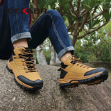 Winter Men's Snow Boots Warm Plush Waterproof Leather Ankle Boots Non-slip Men's Hiking Boots MartLion   