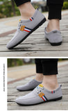 Men's Casual Shoes Brand Breathable British Sneakers Lace Up Soft Flats Driving White Black Peas Mart Lion   