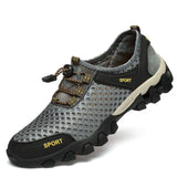 Men's Casual Tennis Sneakers Summer Breathable Mesh Shoes Non-Slip Hiking Climbing Trekking MartLion Grey 39 