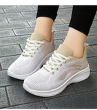 High Appearance Level Thick Sole Increase Mesh Lace-up All Non-slip Breathable Sports Women's Single Shoes MartLion   