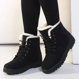 Women Boots Winter Ankle Winter Shoes Female Snow Mujer Warm Plush Mart Lion   