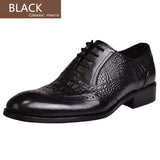 Men's Formal Shoes Crocodiles Pattern Faux Leather Dress Brogues Brand Designer Party Wedding Casual Loafers MartLion black 39 