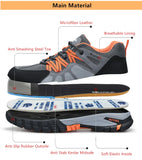  Work shoes with steel toe anti puncture work safety sneakers work men's safety anti-slip boots indestructible MartLion - Mart Lion