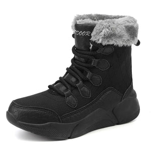 Women's Boots Waterproof Winter Warm Plush Snow Boots Outdoor Nonslip Sneakers Platform MartLion black 36 