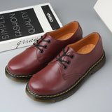 Genuine Leather Work Comfort Shoes Casual Oxford Lace Up Thick Bottom Men's Outdoor Sport Beef Tendon Outsole MartLion   