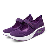 Shoes Women Walking Sneakers Mary Janes Mesh Casual Platform Slip on Loafers Breathable Summer Outdoor Mart Lion Purple 35 