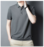 Summer Polo Shirt for Men's Casual Solid Breathable Work Polo Short Sleeve Regular Polo Shirts Mart Lion   