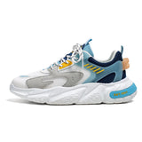 Men's Casual Sneakers Summer Breathable Mesh Jogging Platform Walking Shoes Zapatillas Hombre MartLion BK2062 Beige Blue 39 