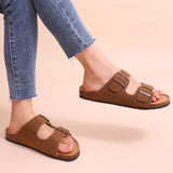 Women's Mules Sandals Men's Clogs Cork Insole Sandals Suede Beach Slides With Arch Support Soft Home Shoes MartLion   