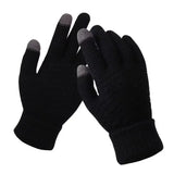 Women Men Warm Winter Touch Screen Gloves Stretch Classical Knit Mittens Wool Full Finger Outdoor Cycling Driving Glove MartLion   