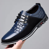 Cross border 5 color large casual leather shoes men's stock casual bags MartLion blue 39 