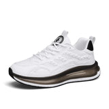 Casual Vulcanised Shoes Non-slip Outdoor Walking Trendy Men's Leather Sneakers MartLion white black 36 