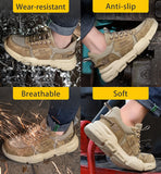  Work Safety Shoes Men's Safety Boots Anti-smash Work With Steel Toe Work Boots Anti-stab Sneakers Mart Lion - Mart Lion