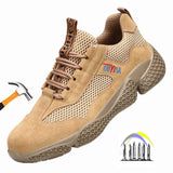 breathable work shoes work safety sneakers with steel toe anti puncture men's protective anti-slip shoes MartLion   