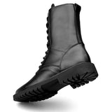 Winter Boots US Combat Boots Trend Velvet Men's Genuine Leather Snow Side Zipper Motorcycle High MartLion   